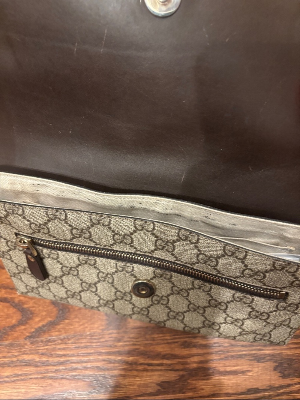 Gucci Brown Monogram Canvas & Dark Brown Leather Belt Bag - Picture 5 of 5